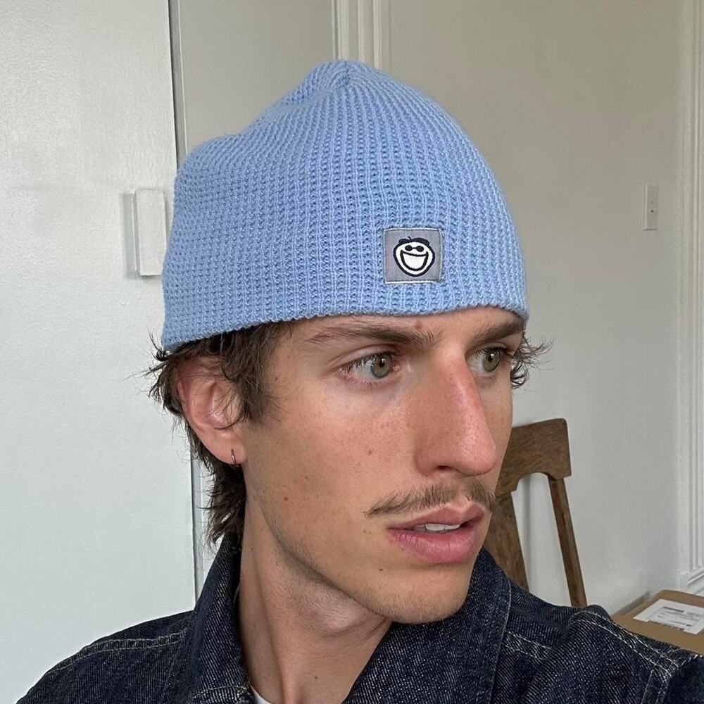 Epic Vintage Y2K Life is Good Baby Blue Life Is Good Beanie Skullcap Hat Cap